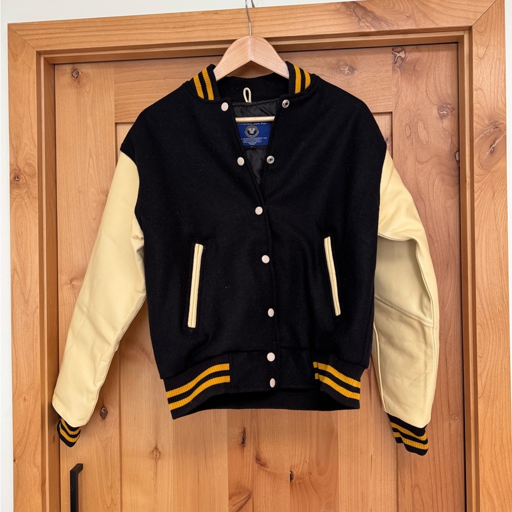 Black and Tan Varsity Letterman Jacket